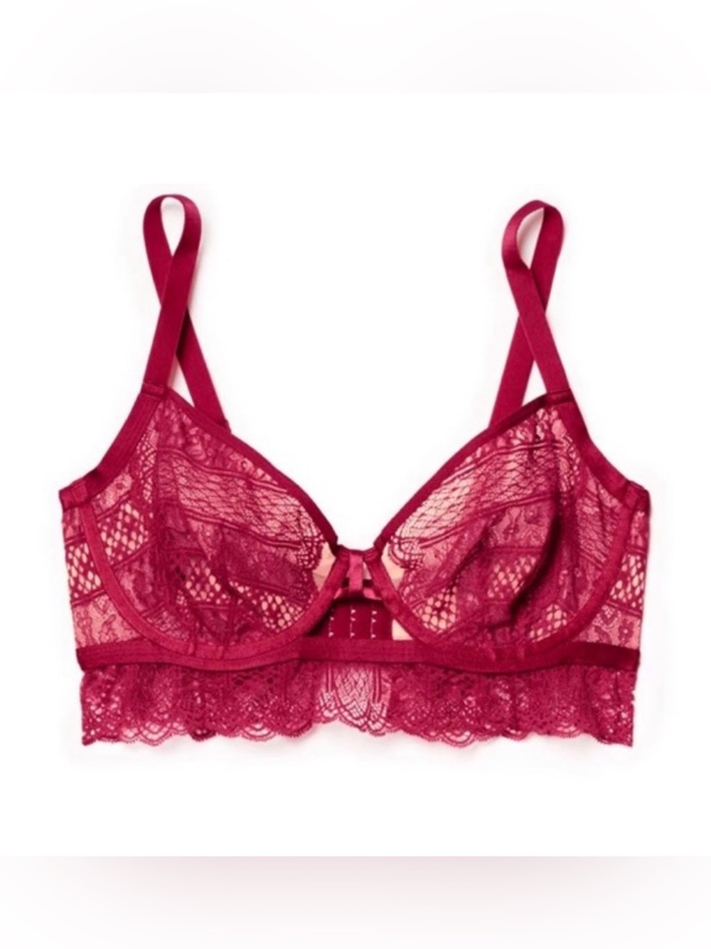 EUC- Adore Me ‘Odette’ Unlined Long Line Lace Balconette Bra
